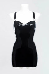Latex Dress Decorated With Metal Rings