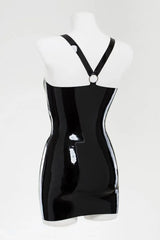 Latex Dress Decorated With Metal Rings