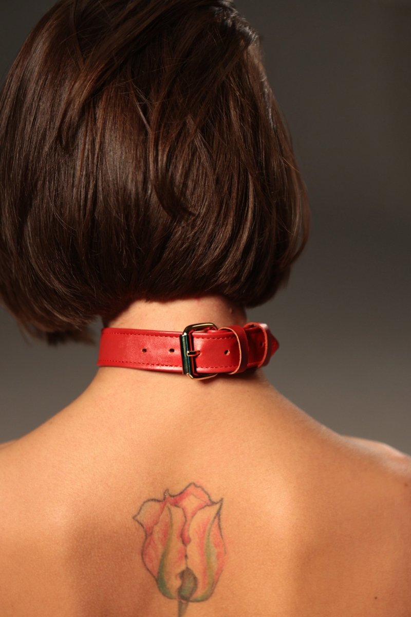 Red Choker with Ring