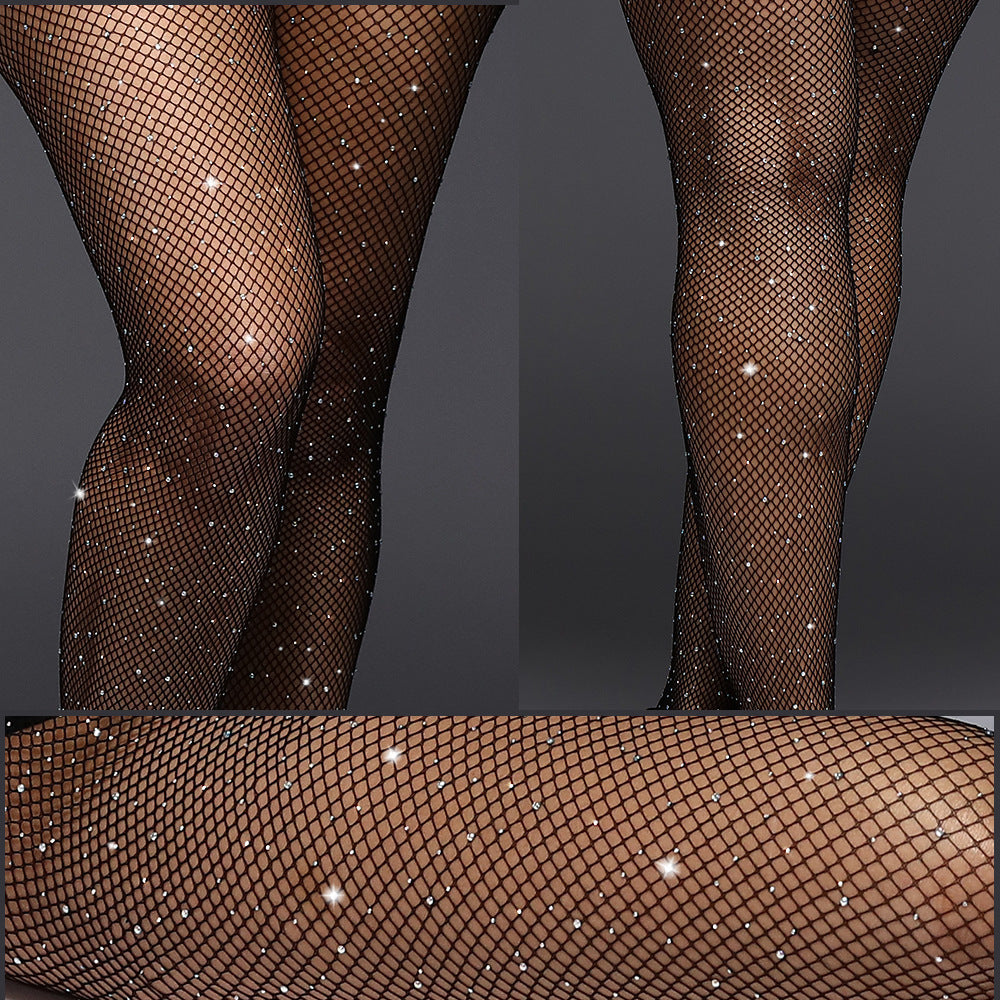 Sexy Sparkly High Waist Fishnets Stockings