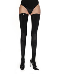 Latex Black Thigh-high Stockings